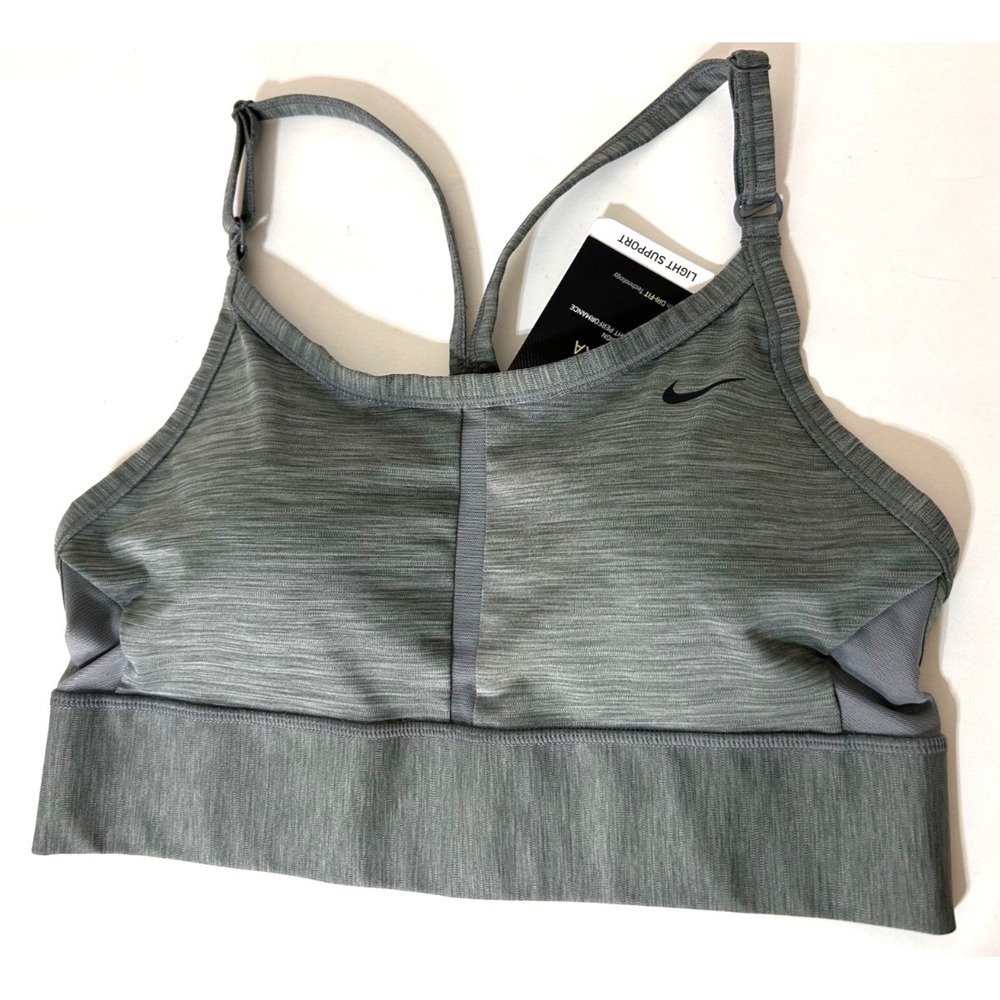 NWT $40 Nike Indy size Large Gray Light Support Padded Adjustable Sports Bra v